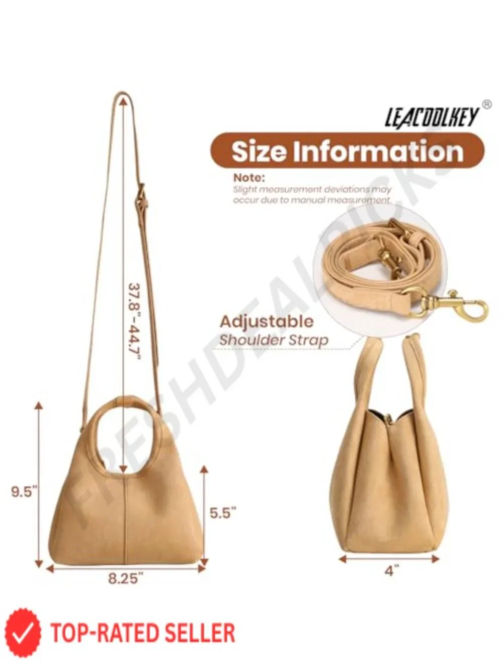 Women's Faux Suede Satchel Handbag with Magnetic Snap Top Handle